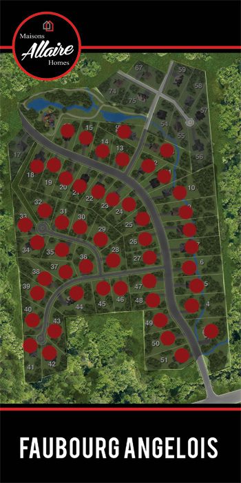 Carte des lots de la phase 1 du Faubourg Angelois